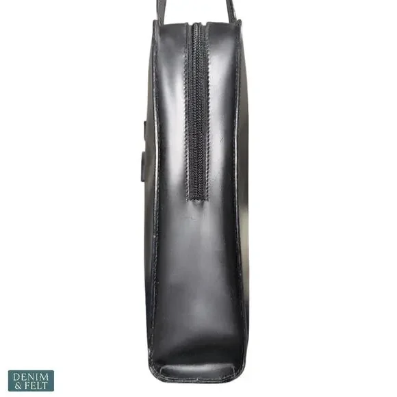 Gucci Black GG Logo Shoulder Tote Work Bag Classic Designer Style PVC Purse - Picture 10 of 16